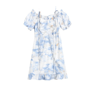 Vestido Floral Tie-Dye Soft Wind – Falda Corta de Talle Alto para Mujer - Image 8