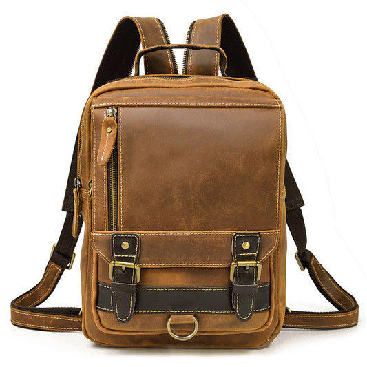 Mochila de Cuero para Hombre Multifuncional - Backpack de Viaje y Estudiante