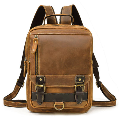 Mochila de Cuero para Hombre Multifuncional - Backpack de Viaje y Estudiante