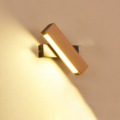 Lámpara de Pared LED de Madera con Diseño Moderno y Ajustable