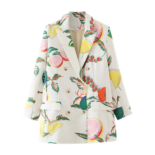Blazer Estampado de Frutas - Diseño Europeo y Americano para Otoño - Image 8