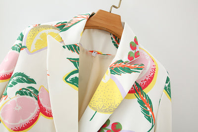 Blazer Estampado de Frutas - Diseño Europeo y Americano para Otoño - Image 9