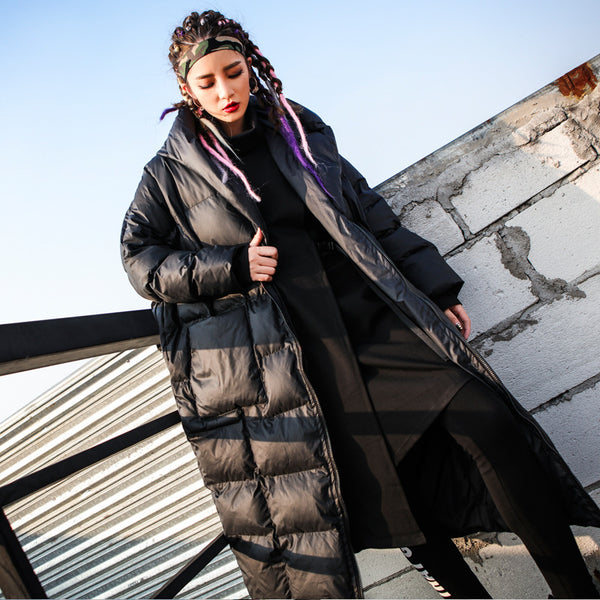 Abrigo Acolchado Oversize para Mujer Talla Grande - Chaqueta de Invierno con Capucha
