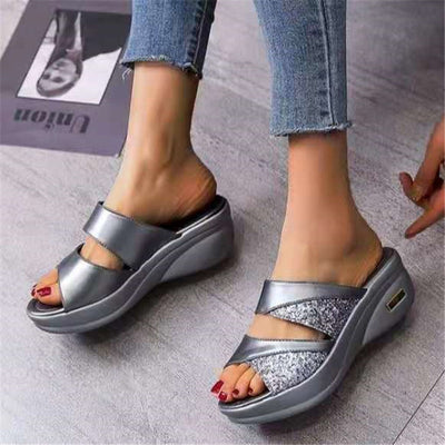 Sandalias Tipo Cuña con Lentejuelas - Talla Grande para Mujer - Image 11