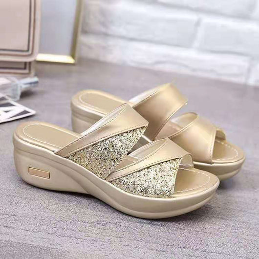 Sandalias Tipo Cuña con Lentejuelas - Talla Grande para Mujer - Image 8