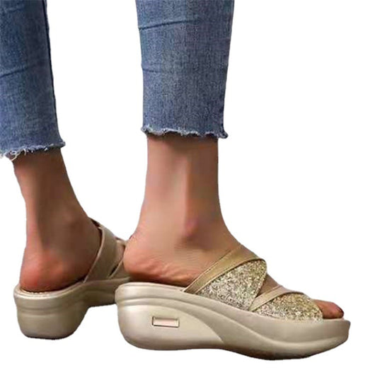 Sandalias Tipo Cuña con Lentejuelas - Talla Grande para Mujer - Image 4