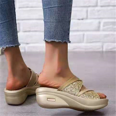 Sandalias Tipo Cuña con Lentejuelas - Talla Grande para Mujer - Image 2