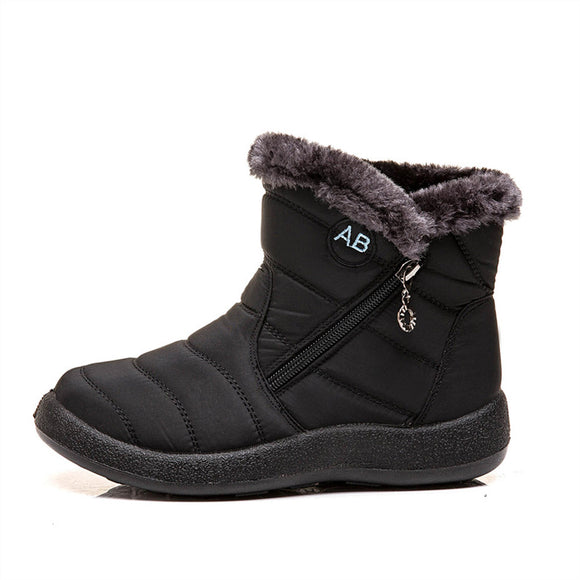 Botas de Nieve para Mujer con Cierre Lateral Impermeable y Forro Térmico