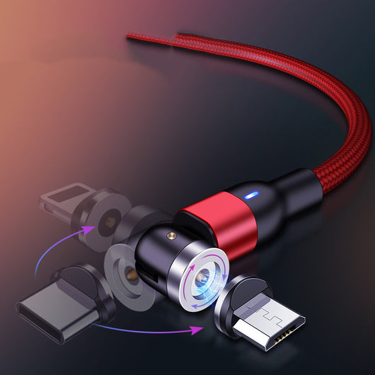 Cable de Carga Magnético Rotativo 540° - Conector Universal Tres en Uno - Image 35