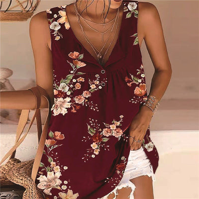 Blusa Chaleco sin Mangas con Estampado y Botones para Mujer - Image 7