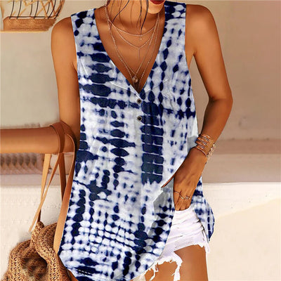 Blusa Chaleco sin Mangas con Estampado y Botones para Mujer - Image 3