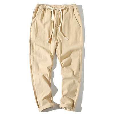 Pantalones Cortos de Algodón y Lino para Hombre con Cintura Elástica - Image 18