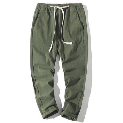 Pantalones Cortos de Algodón y Lino para Hombre con Cintura Elástica - Image 13