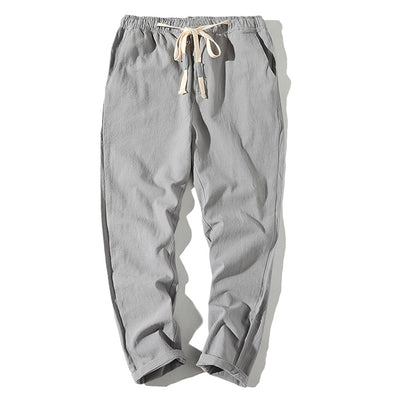 Pantalones Cortos de Algodón y Lino para Hombre con Cintura Elástica - Image 16
