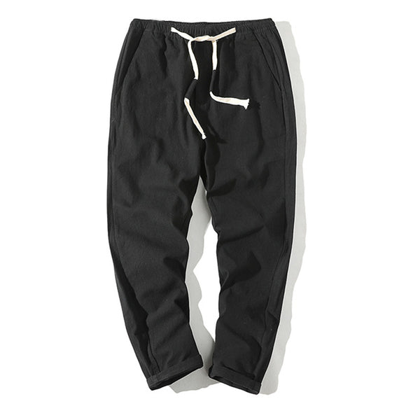 Shorts Masculinos de Algodão e Linho com Cós Elástico