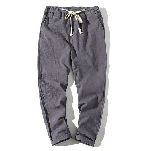 Pantalones Cortos de Algodón y Lino para Hombre con Cintura Elástica - Image 6