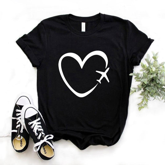 Blusa Estampada Corazones Love Talla Grande Manga Corta