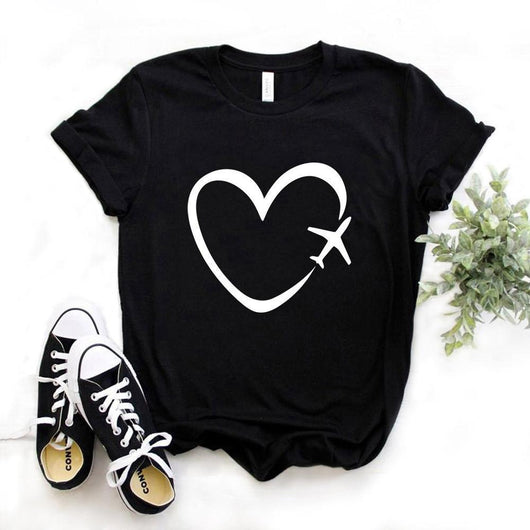 Blusa Estampada Corazones Love Talla Grande Manga Corta