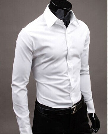 Camisa de Negocios Blanca para Hombre Joven - Ropa de Trabajo de Autocultivo