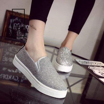 Zapatos de Lona con Brillo y Lentejuelas - Estilo Fácil de Poner
