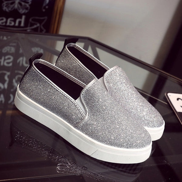 Zapatos de Lona con Brillo y Lentejuelas - Estilo Fácil de Poner