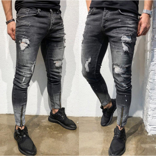 Pantalón Jeans Roto Hombre con Cierre y Cintura Elástica - Estilo Urbano - Image 8
