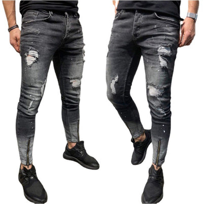 Pantalón Jeans Roto Hombre con Cierre y Cintura Elástica - Estilo Urbano - Image 12