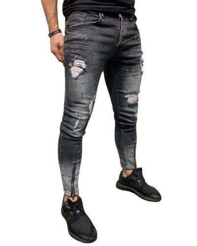 Pantalón Jeans Roto Hombre con Cierre y Cintura Elástica - Estilo Urbano - Image 5