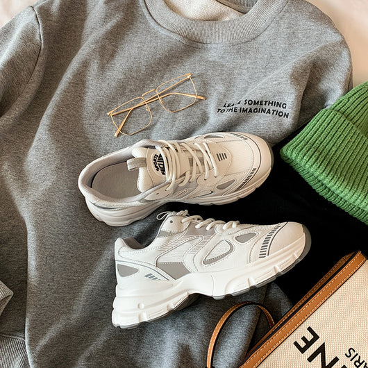 Zapatillas Deportivas Plataforma con Cordones Blancos - Estilo Casual Trendy - Image 12