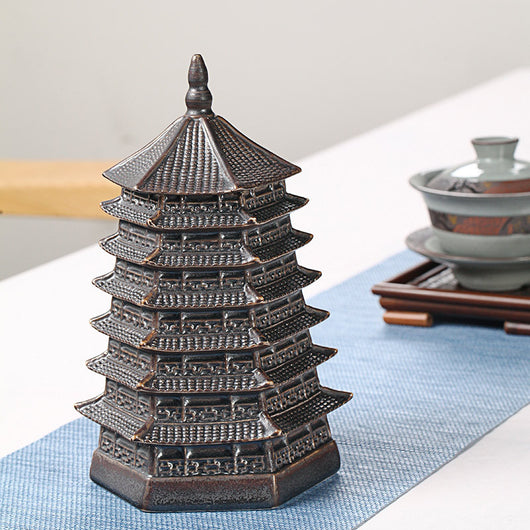 Caja de Regalo Té Pu'er y Té Verde Negro en Frasco de Almacenamiento Pagoda - Image 10