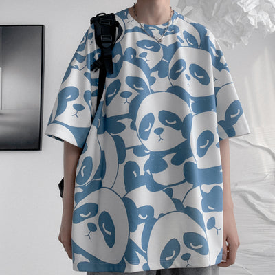Playera Estampado Panda Creativo Manga Corta para Hombre - Image 3