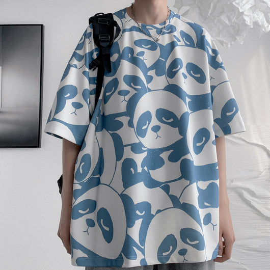 Playera Estampado Panda Creativo Manga Corta para Hombre - Image 3