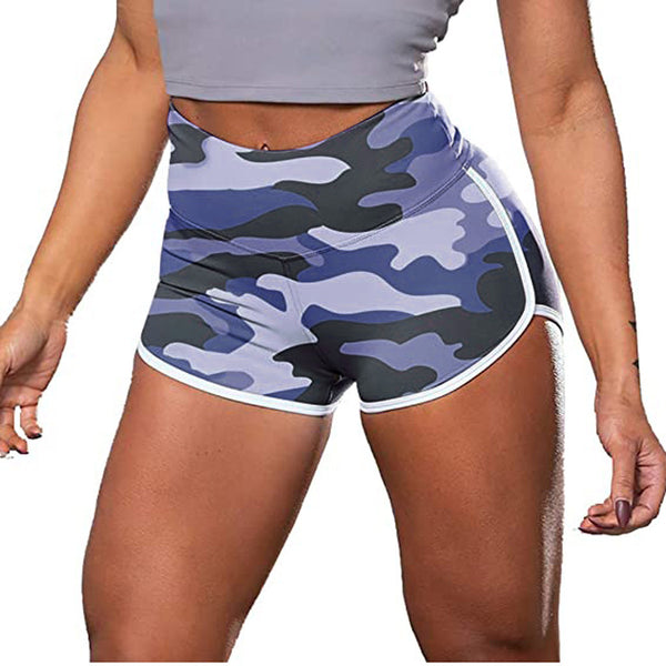 Shorts Deportivos Camuflaje Tie-Dye con Levantacaderas para Mujer