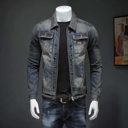 Chaqueta Denim Clásica Talla Grande para Hombre
