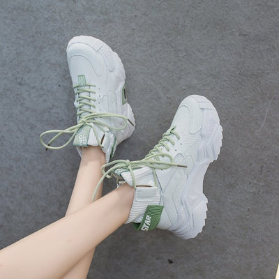Zapatillas Deportivas Altas Tejidas Transpirables con Suela Gruesa - Image 11
