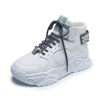 Zapatillas Deportivas Altas Tejidas Transpirables con Suela Gruesa