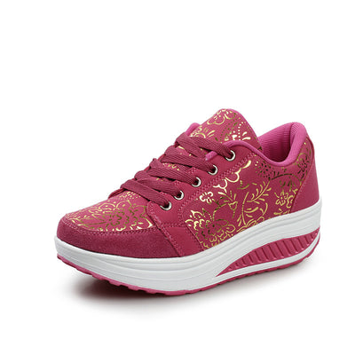 Tenis Deportivos para Mujer con Cuña y Flores - Aumenta tu Altura
