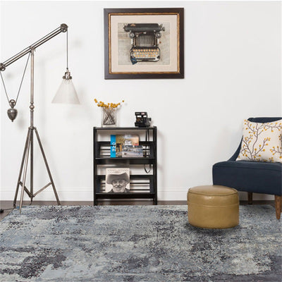 Tapete Moderno Estilo Chino Abstracto Gris Cemento - Alfombra Terciopelo Cristal para Sala y Dormitorio - Image 3