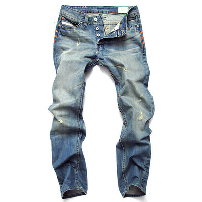 Pantalones Vaqueros Slim Fit Europeos para Hombre - Jeans Rectos Casuales de Corte Moderno - Image 3