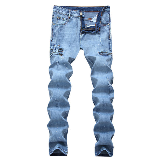 Jeans Retro Estampados con Lavado Vintage y Cierre Frontal Elástico - Image 8