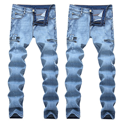 Jeans Retro Estampados con Lavado Vintage y Cierre Frontal Elástico - Image 3