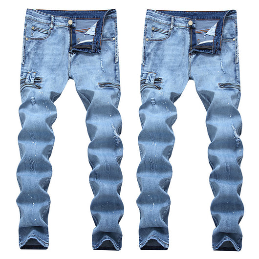Jeans Retro Estampados con Lavado Vintage y Cierre Frontal Elástico - Image 3