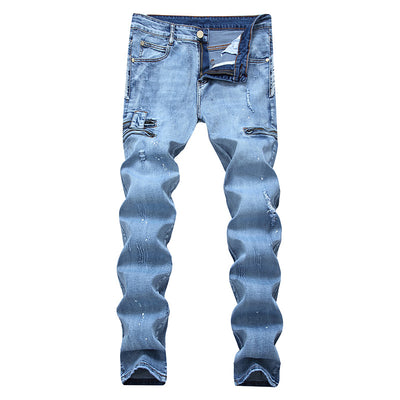 Jeans Retro Estampados con Lavado Vintage y Cierre Frontal Elástico - Image 5