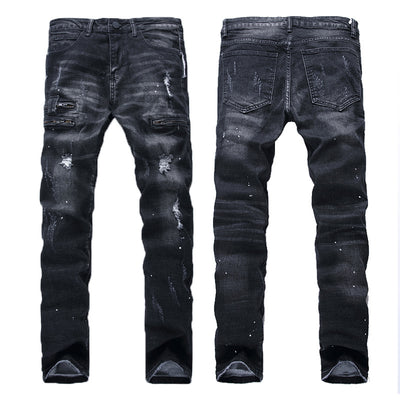 Jeans Retro Estampados con Lavado Vintage y Cierre Frontal Elástico - Image 4