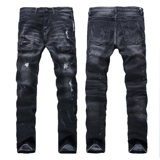 Jeans Retro Estampados con Lavado Vintage y Cierre Frontal Elástico - Image 4