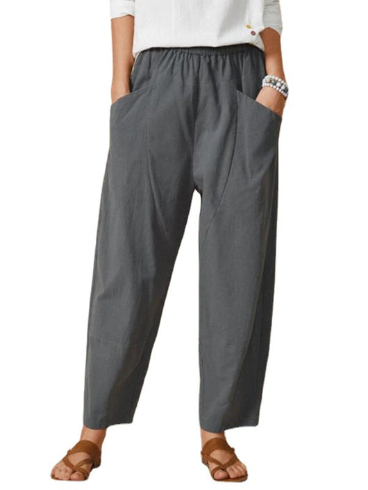 Pantalones Harem Sueltos Urbanos Cintura Elástica para Mujer - Image 13