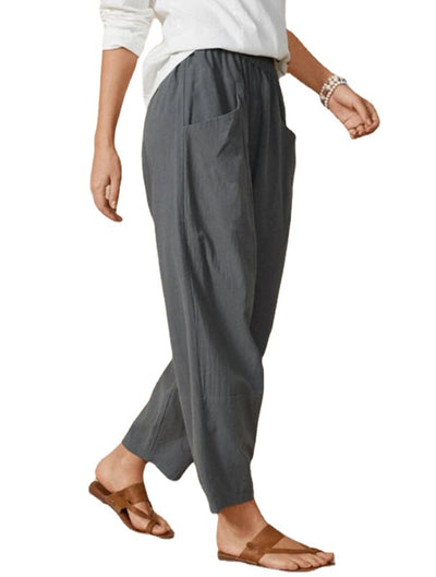 Pantalones Harem Sueltos Urbanos Cintura Elástica para Mujer - Image 4