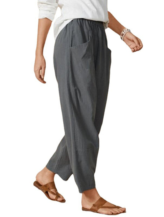 Pantalones Harem Sueltos Urbanos Cintura Elástica para Mujer - Image 4