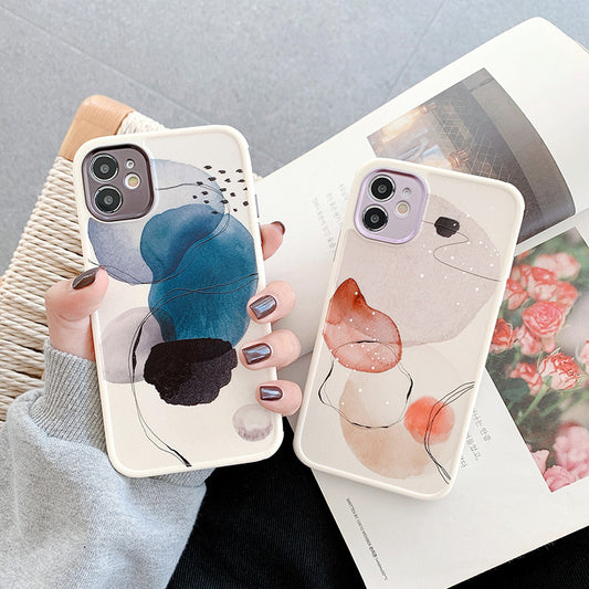 Funda para Celular Hojas Doodle con Protección Ocular - Carcasa Suave