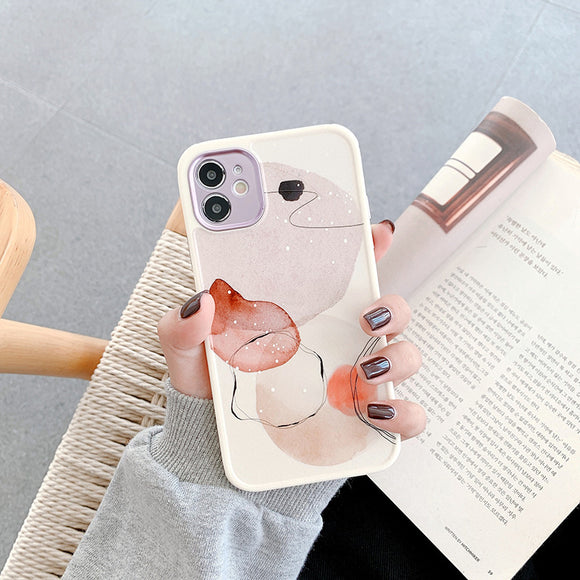 Funda para Celular Hojas Doodle con Protección Ocular - Carcasa Suave